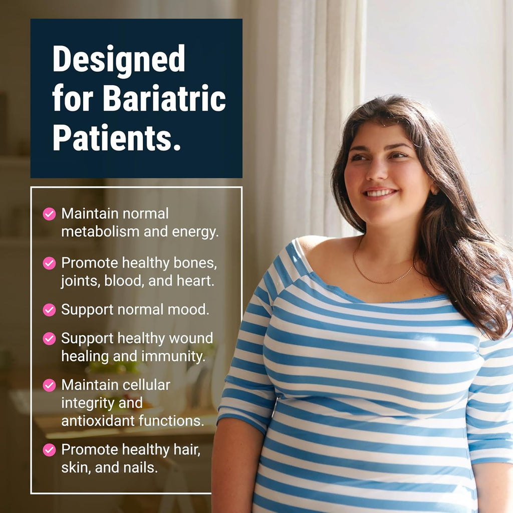 BariatricPal Multivitamin ONE - Multivitamínico Bariátrico Masticable con Hierro (45 mg) - Sabor Naranja Cítrico - 30 Comprimidos
