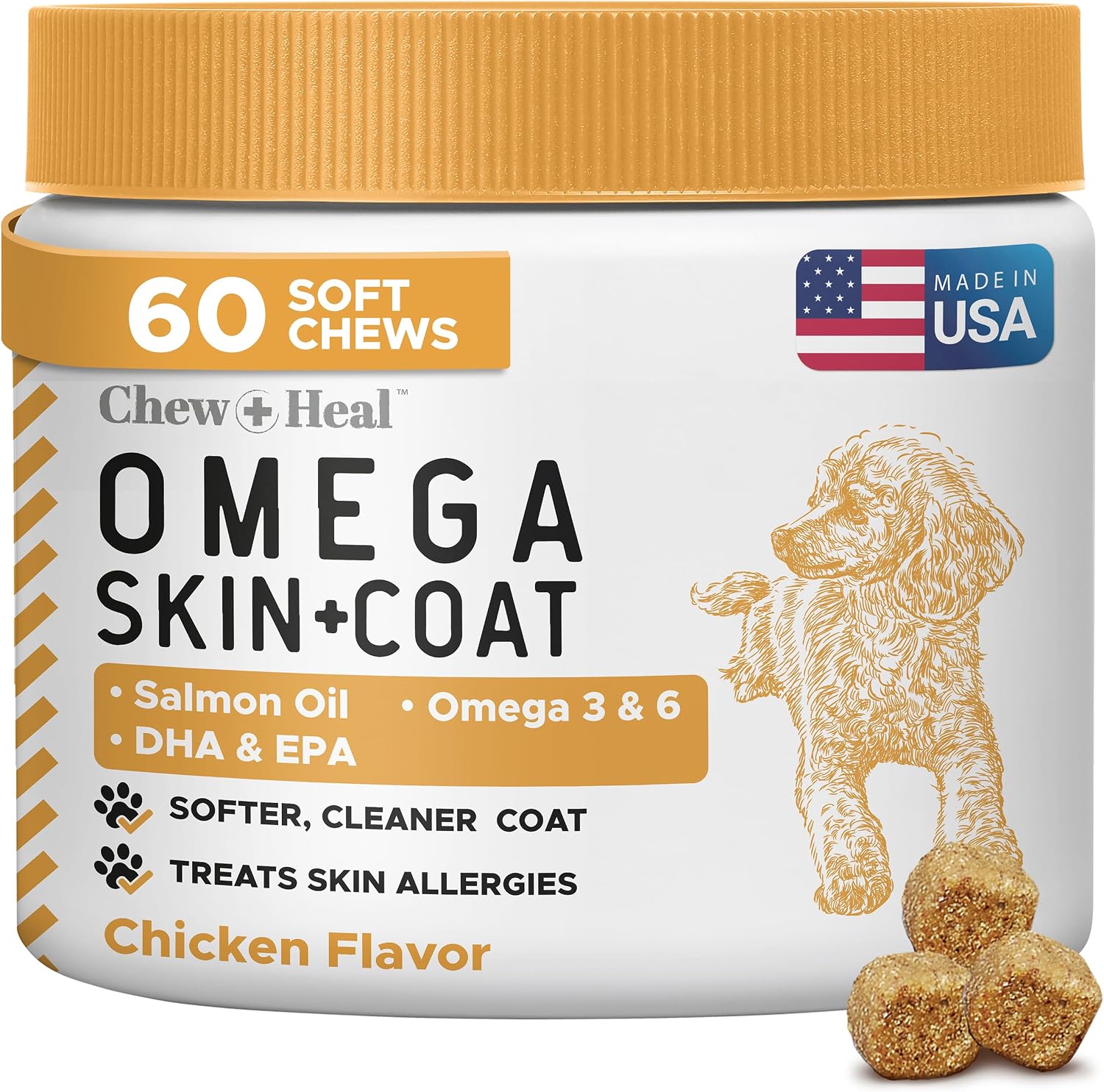 Aceite de Salmón para Perros – 60 Golosinas Soft Chew Omega