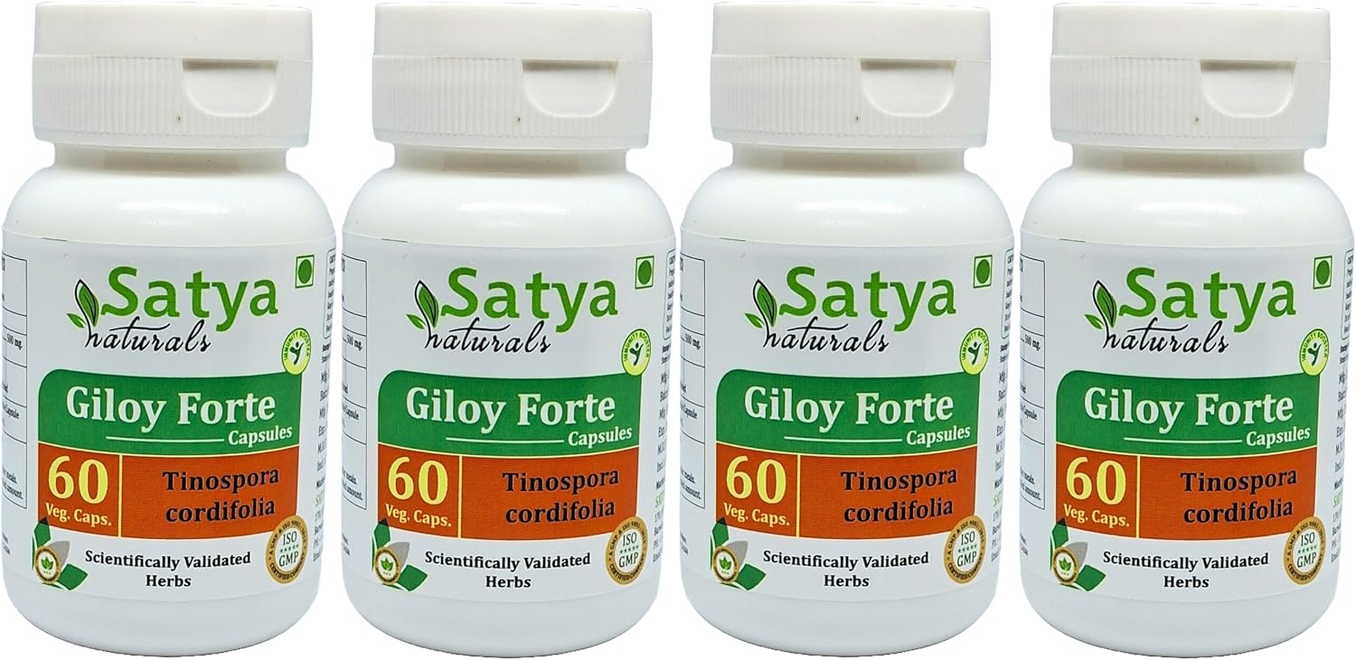 Giloy Forte 500 mg - 60 Cápsulas Veganas - Extracto de Guduchi (Tinospora Cordifolia) - Suplemento Ayurvédico