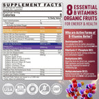 Nextdia Brain & Mood Support Gummies, Complejo B Super para Hombres y Mujeres, Todas las Vitaminas B1 B2 B3 B5 B6 B7 Folato MetilB12 con PABA, Inositol, Colina, Apoya el Gen MTHFR y la Energía, Vegano, 120 unidades