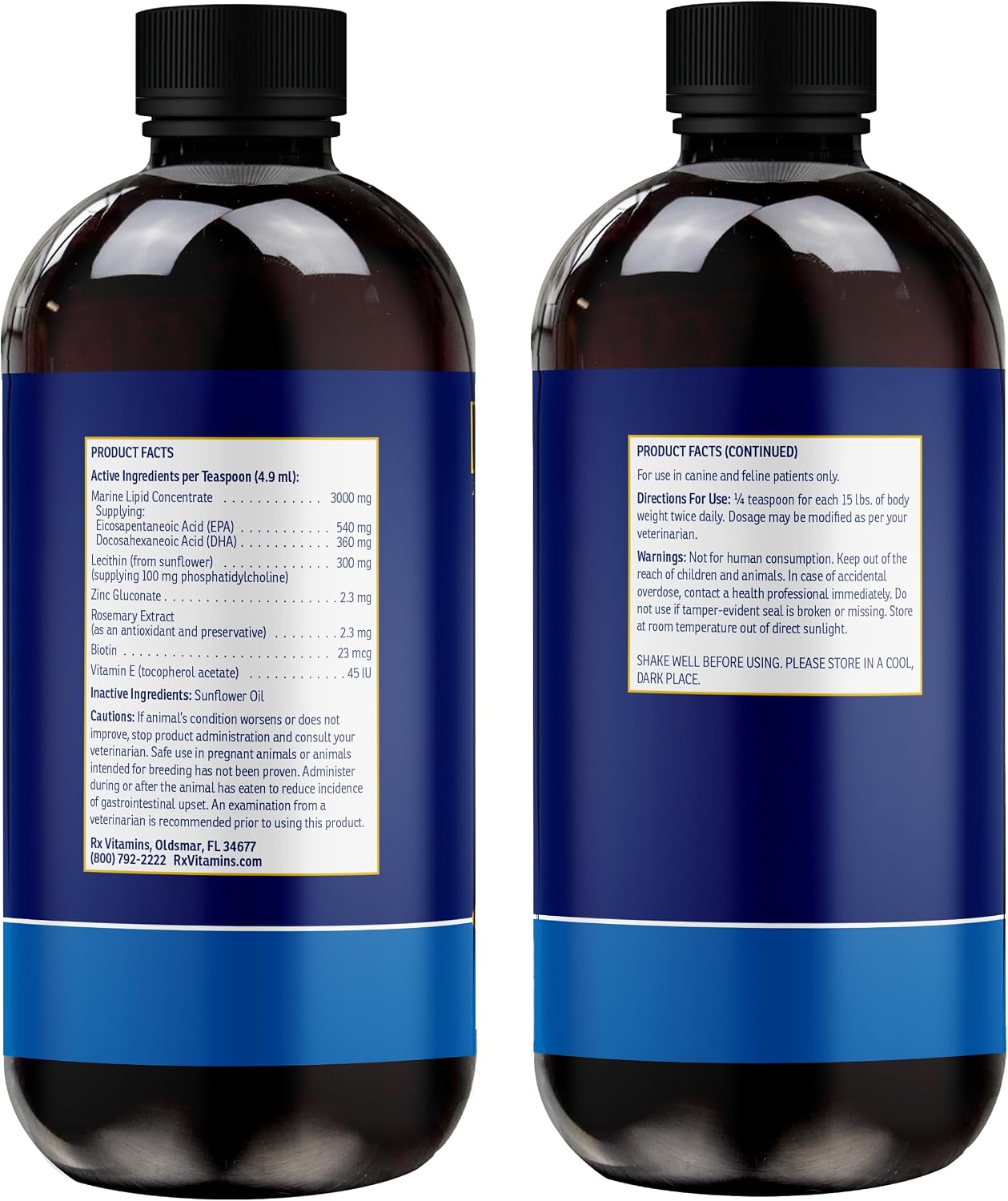 Rx Vitamins Ultra EFA Omega 3 Fish Oil for Dogs & Cats - 473 ml