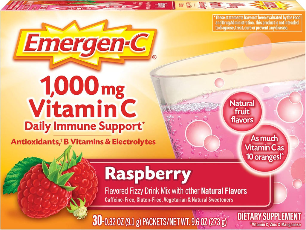 Emergen-C Original Formula Vitamina C 1000mg - 30 Sobres Sabor Frambuesa