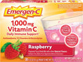 Emergen-C 1000mg Vitamina C en Polvo, con Antioxidantes, Vitaminas B y Electrolitos, Suplemento para el Sistema Inmunitario, Bebida Efervescente Sin Cafeína, Sabor Frambuesa - 30 Sobres