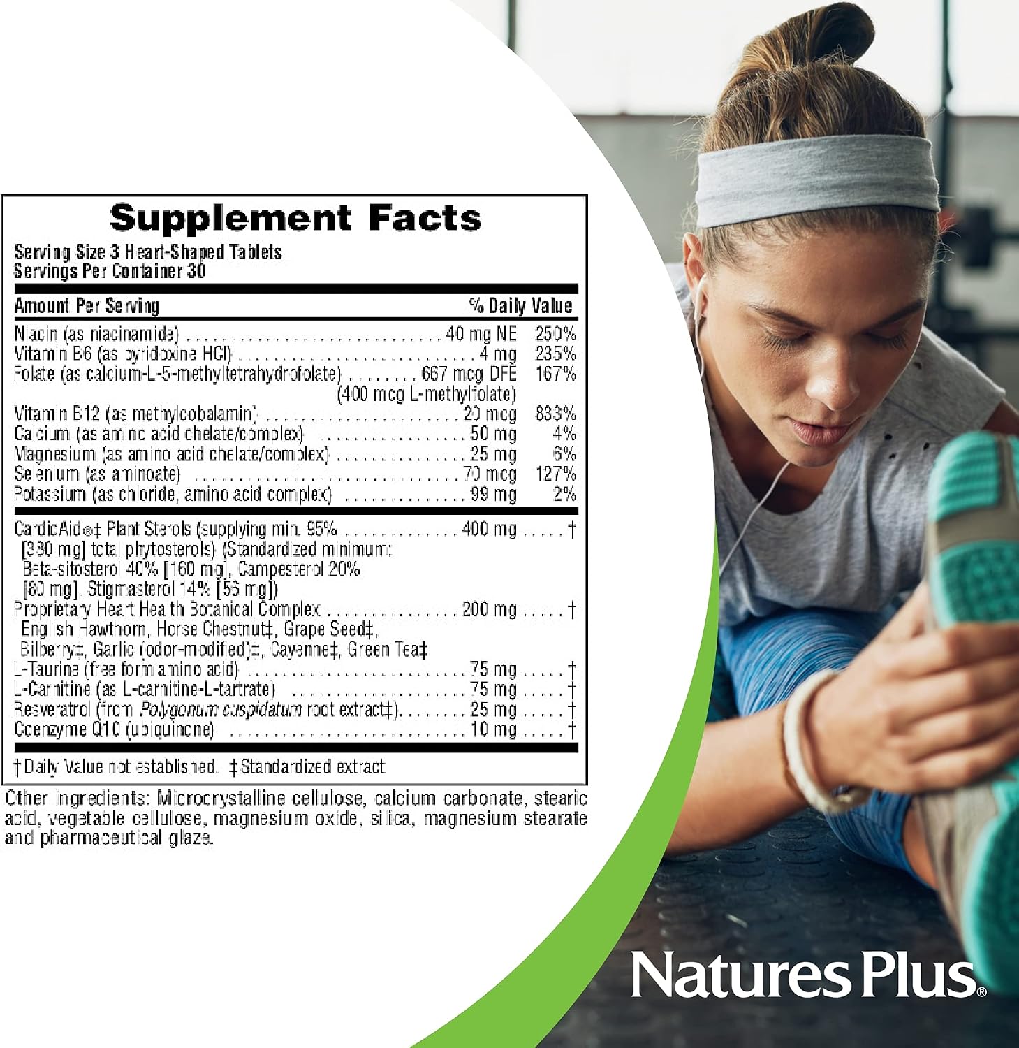 NaturesPlus Heartbeat - 90 Tablets - Vitamin, Mineral and Herbal Complex for Cardiovascular Support - Vegetarian, Gluten-Free