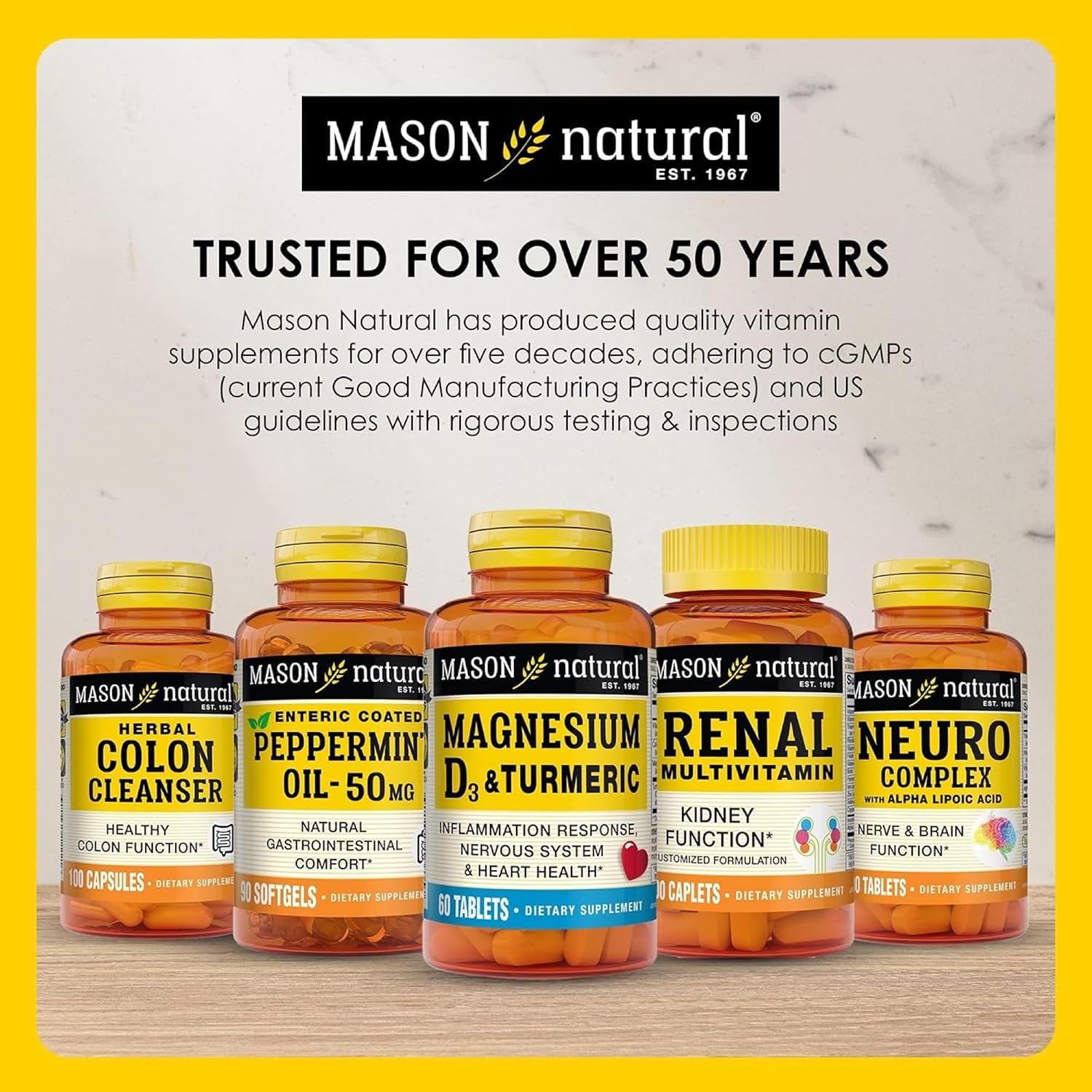 Mason Natural Vitamina B12 50 mcg con Calcio – 100 Comprimidos