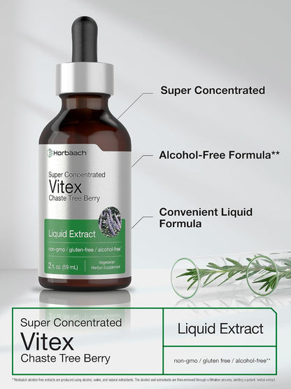Extracto Líquido de Vitex (Baya de Casto) de – Sin gluten, No-GMO: Libre de gluten, y fabricado sin organismos – Image 4