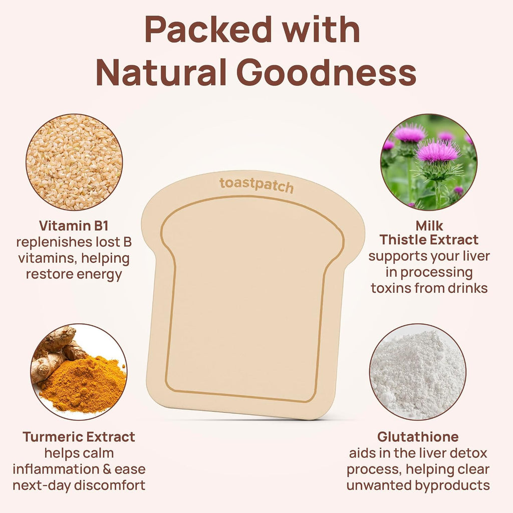 Toastpatch Parches de Recuperación 40 uds – Natural After Party Relief
