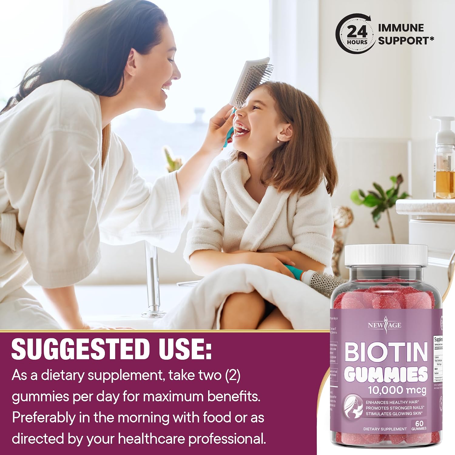 NEW AGE Gominolas de Biotina 10000 mcg - 120 unidades