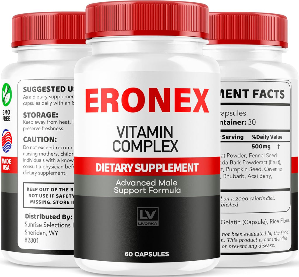 Eronex Vitamin Complex Pills, 60 Cápsulas – Complejo Multivitamínico y Mineral