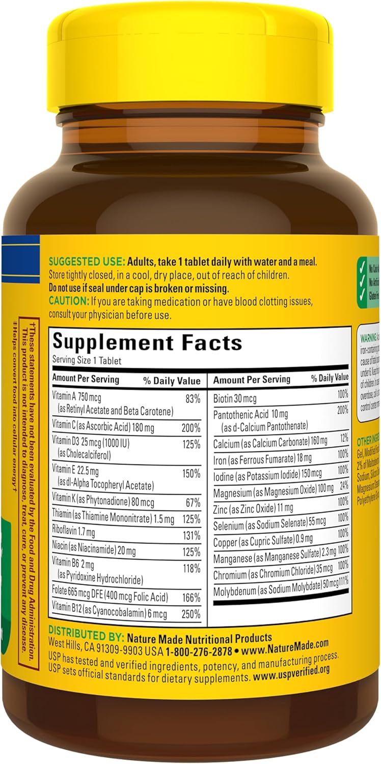 Multivitamínico con Hierro para Mujeres y Hombres, 130 Comprimidos