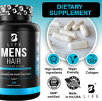 Men’s Hair Growth Supplement – Biotin & Collagen Hair Vitamins for Men – Thicker, Fuller Hair, Nail & Scalp Support – 240 Capsules