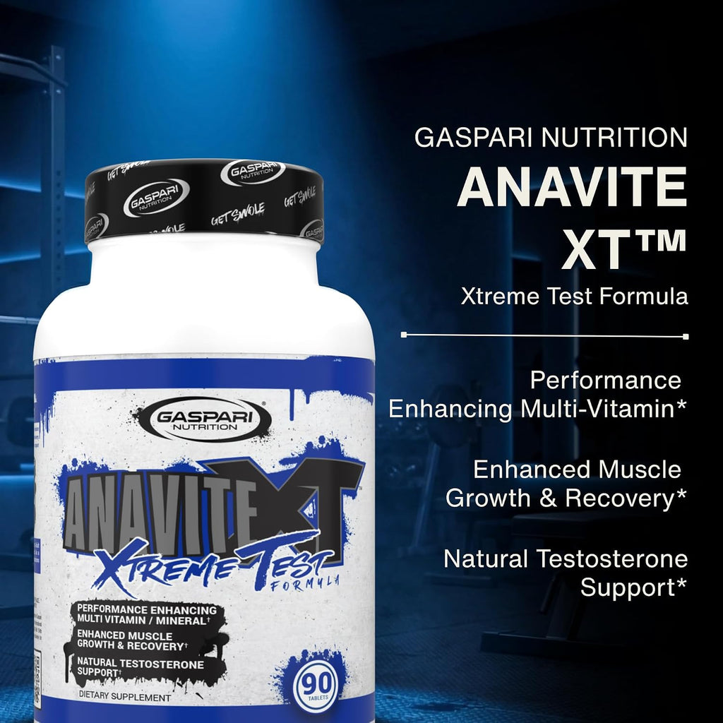 Gaspari Nutrition Anavite XT: Complejo Multivitamínico y Mineral para Hombres, Apoyo al Crecimiento Muscular y Recuperación, Apoyo a la Testosterona, 90 Comprimidos