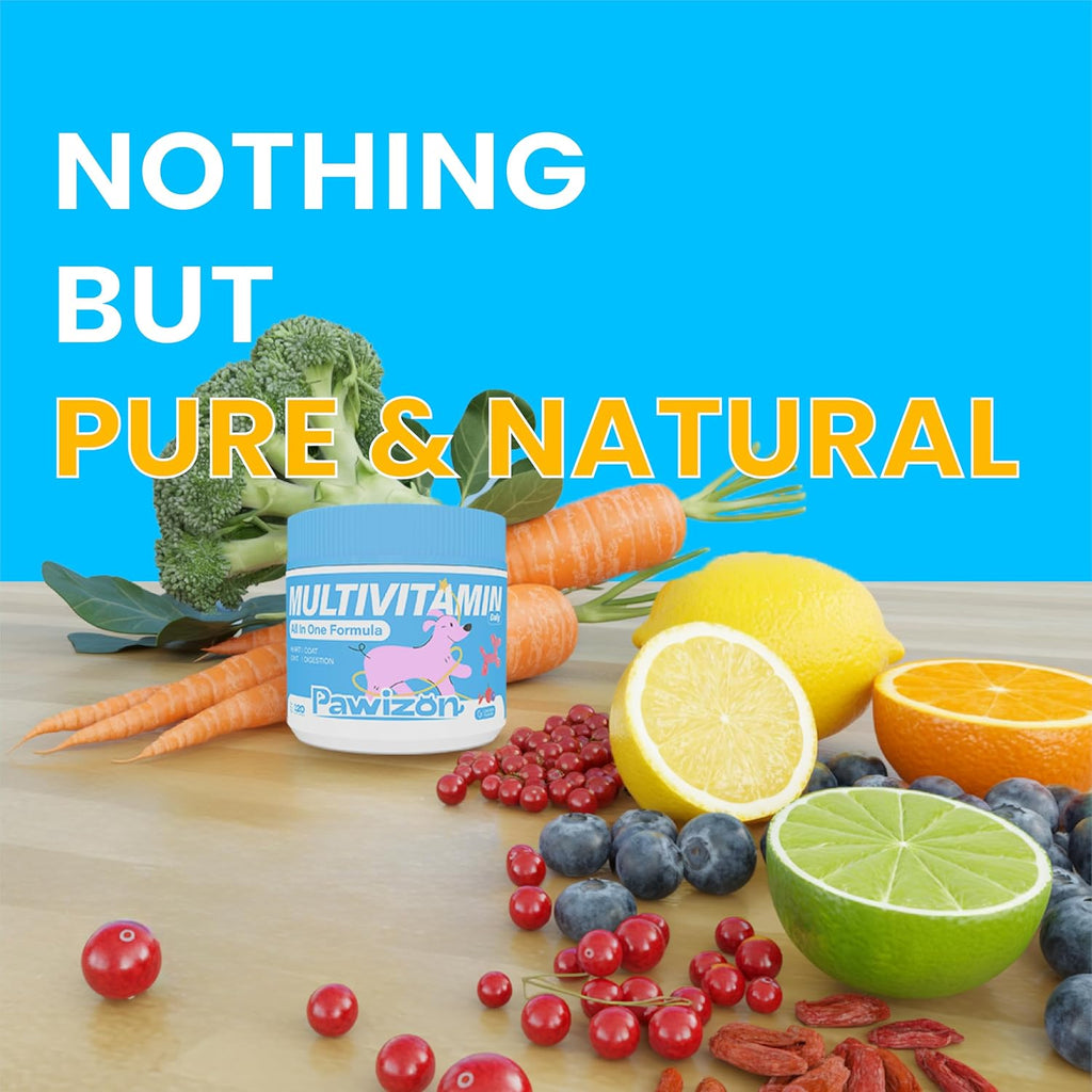 PAWIZON Multivitamínico Completo para Perros con Superfoods, Probióticos y Glucosamina - 120 Chewables