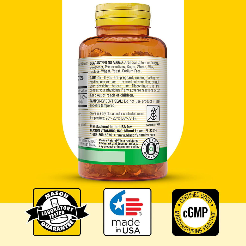 Mason Natural Vitamina D3 5000 UI (125 mcg) – Pack de 3 con 50 Softgels cada uno