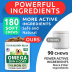 BARK&SPARK Omega 3 para Perros - 360 Golosinas de Aceite de Salmón con EPA y DHA