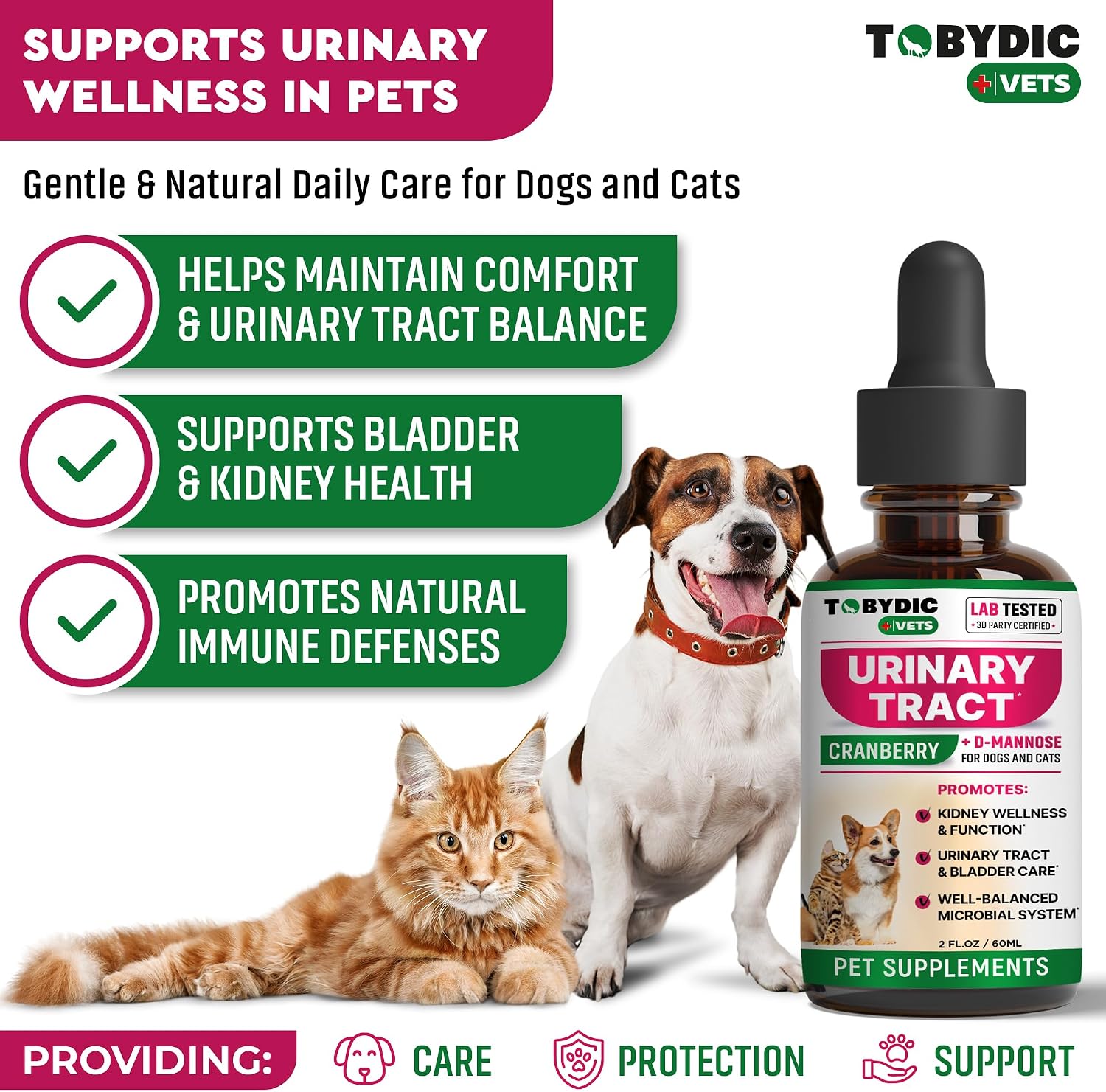 Tratamiento para Infecciones Urinarias en Gatos y Perros con Arándano Rojo y D-Manosa - Suplemento Natural para ITU - Salud Renal y de Vejiga