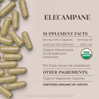 Elecampane Orgánico USDA 120 Cápsulas | Suplemento Natural de Alta Potencia