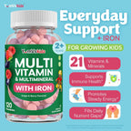 YumVs Multivitamínico Infantil con Hierro y Minerales - Comprimidos Masticables Sabor Uva y Bayas - para Niños de 2+ Años - 120 Comprimidos