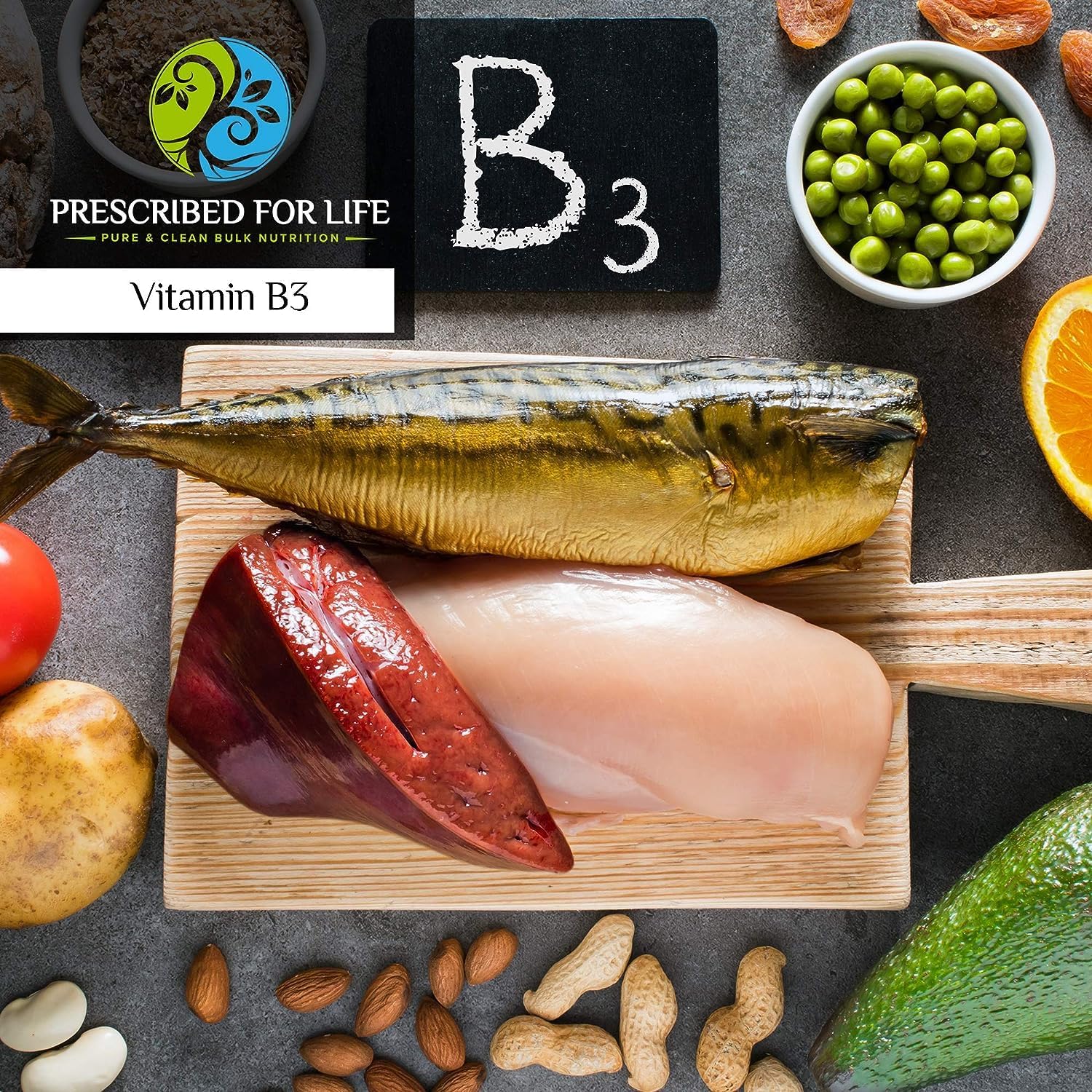 Polvo de Niacinamida (Vitamina B3) - Grado USP - 2 kg | Prescribed for Life