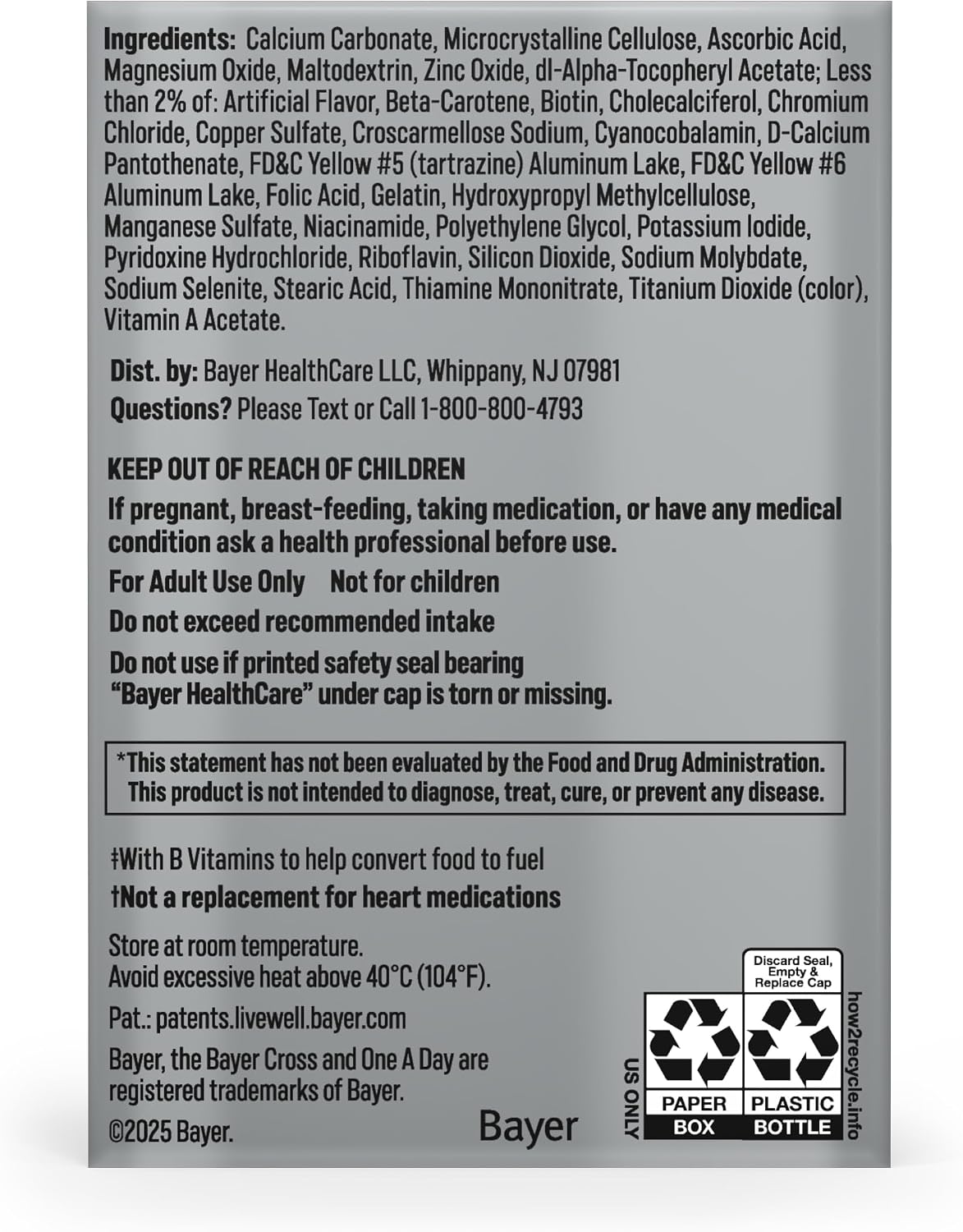 One A Day Multivitamínico para Mujeres 50+ - 65 Comprimidos
