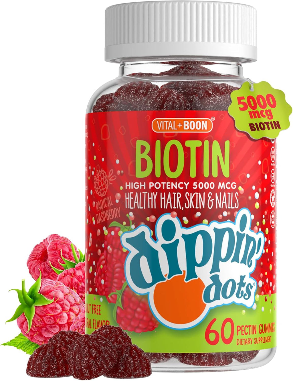 Vital+Boon Biotina 5000mcg Gomitas - 60 unidades