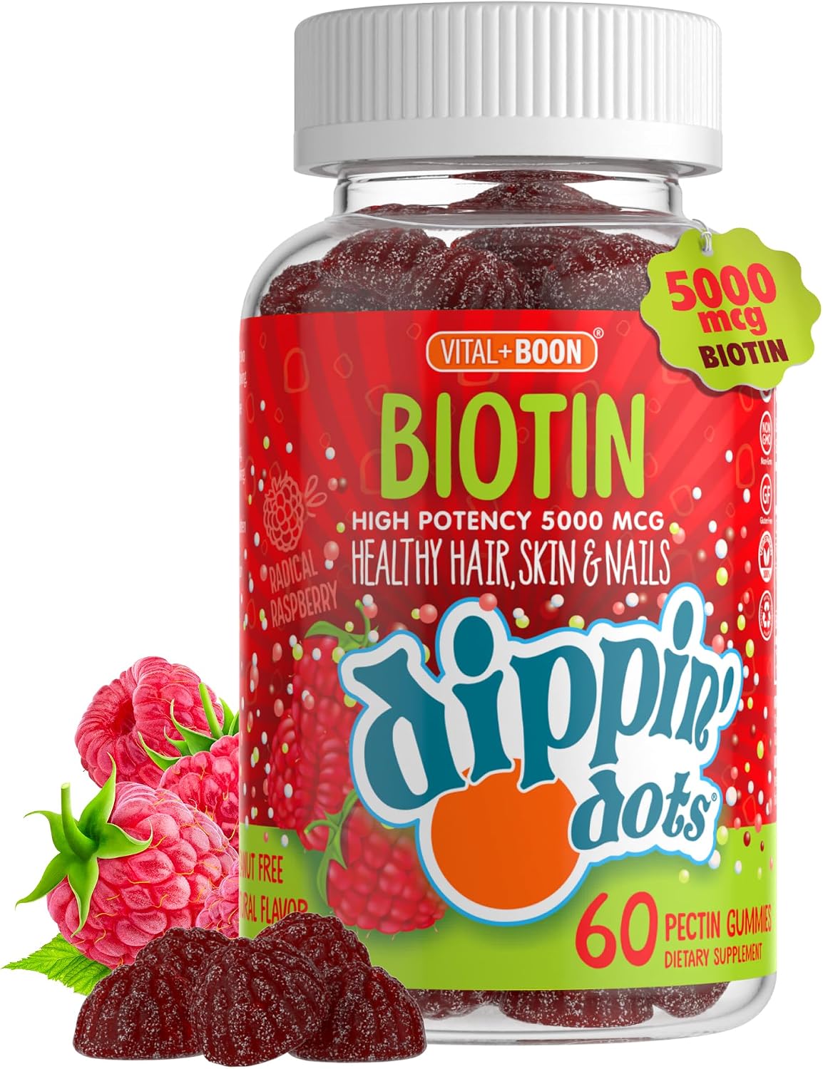 Vital+Boon Biotina 5000mcg Gomitas - 60 unidades