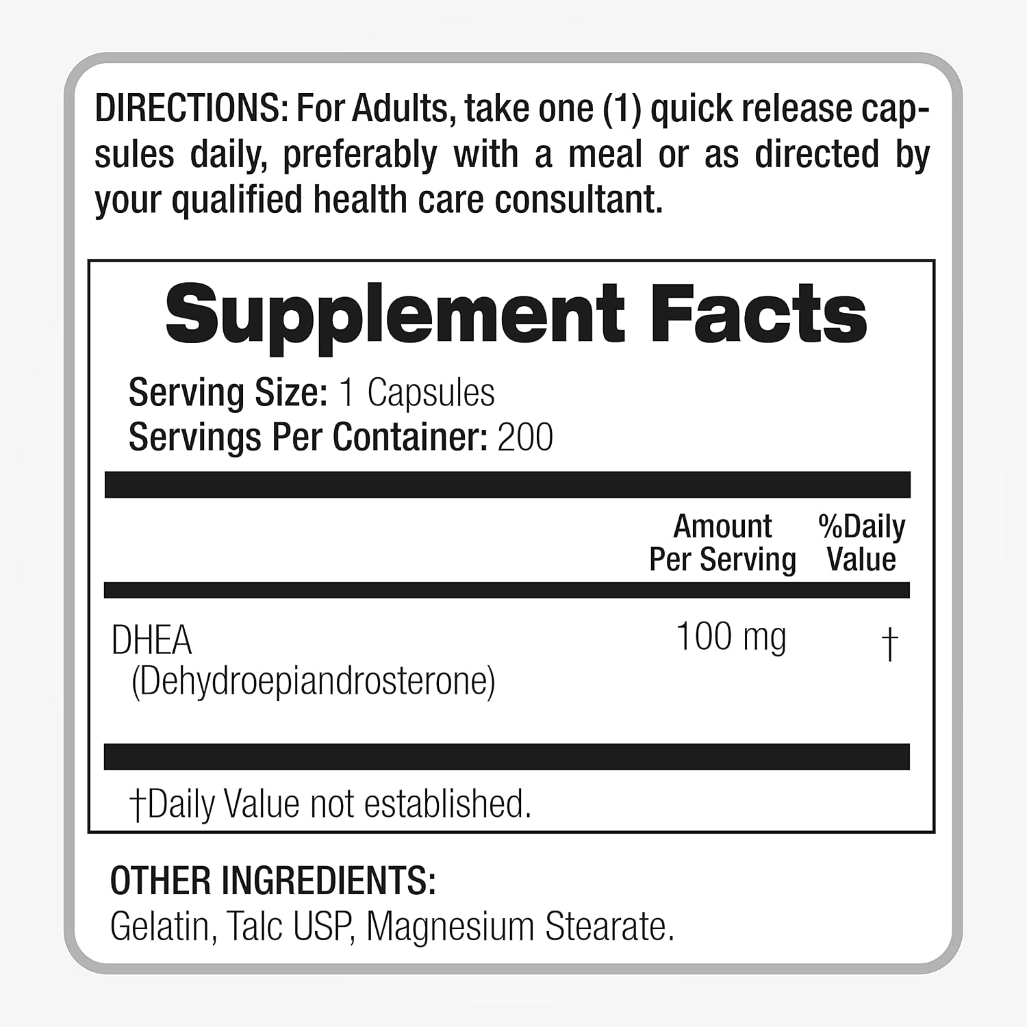 FITO MEDIC'S Lab DHEA Supplement, 200 Cápsulas
