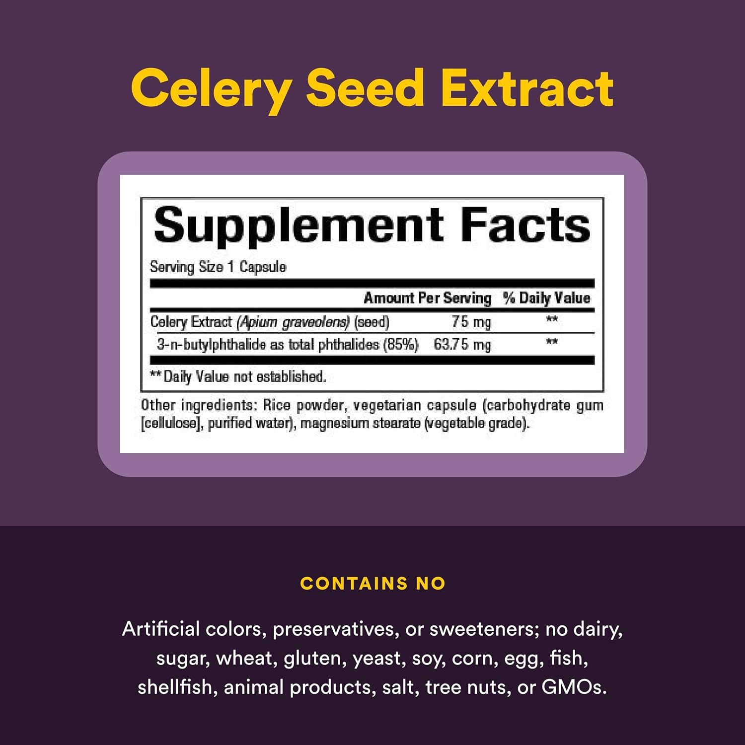 Extracto de Semilla de Apio de Natural Factors – Suplemento Herbal para la Circulación, 60 Cápsulas
