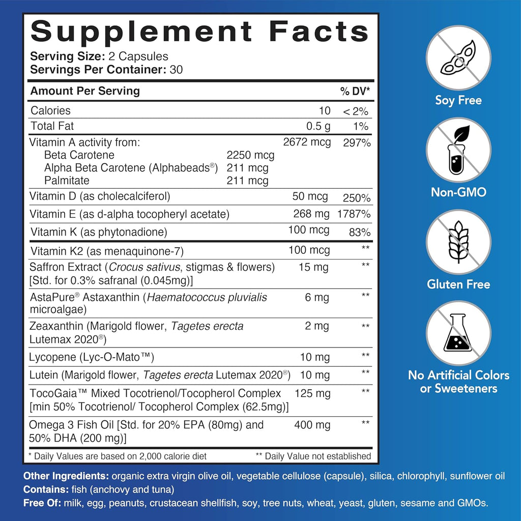 Patient One Vitaminas Liposolubles Completo | Suplemento para el Bienestar General* | con Vitaminas A, D, E, K y Carotenoides | 60 Cápsulas