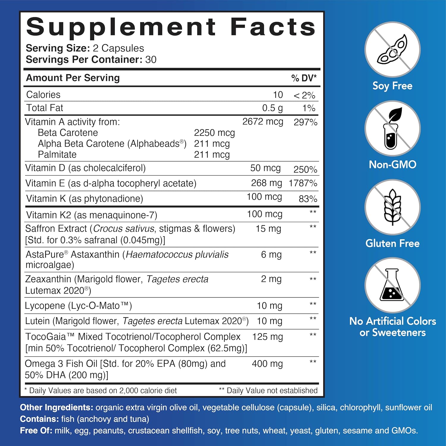 Patient One Vitaminas Liposolubles Completo | Suplemento para el Bienestar General* | con Vitaminas A, D, E, K y Carotenoides | 60 Cápsulas