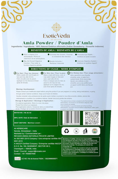Exotic Veda Polvo de Amla Puro - 100g (100% – Mascarilla facial: Mezcla una cucharada de polvo con agua, yogur o – Image 2