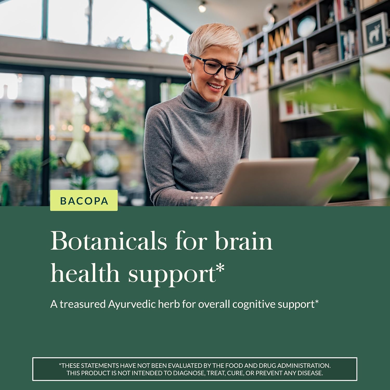 Gaia Herbs Bacopa - Complemento Alimenticio Herbal con Bacopa Monnieri - 60 Cápsulas Líquidas Veganas