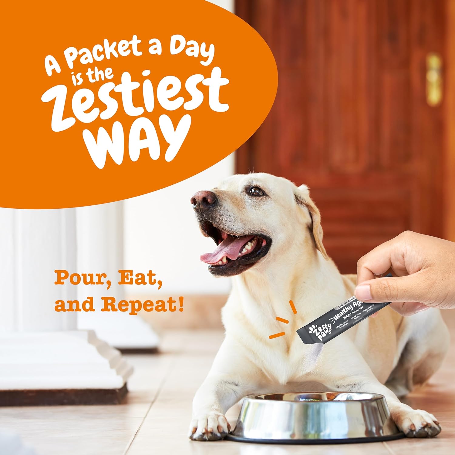 Zesty Paws Suplemento NAD+ Precursor para Perros – Niagen – 30 Sobres