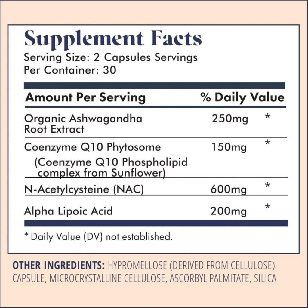 FullWell Fertility Booster - Apoyo a la Concepción para Hombres y Mujeres - Favorece la Calidad del Óvulo y el Esperma - Salud Reproductiva - CoQ10, Ashwagandha, NAC y ALA - 60 Cápsulas, Paquete de 2 (60 porciones)