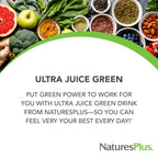 NaturesPlus Ultra Juice Green Drink - Suplemento Verde en Polvo, 600 g (60 porciones)
