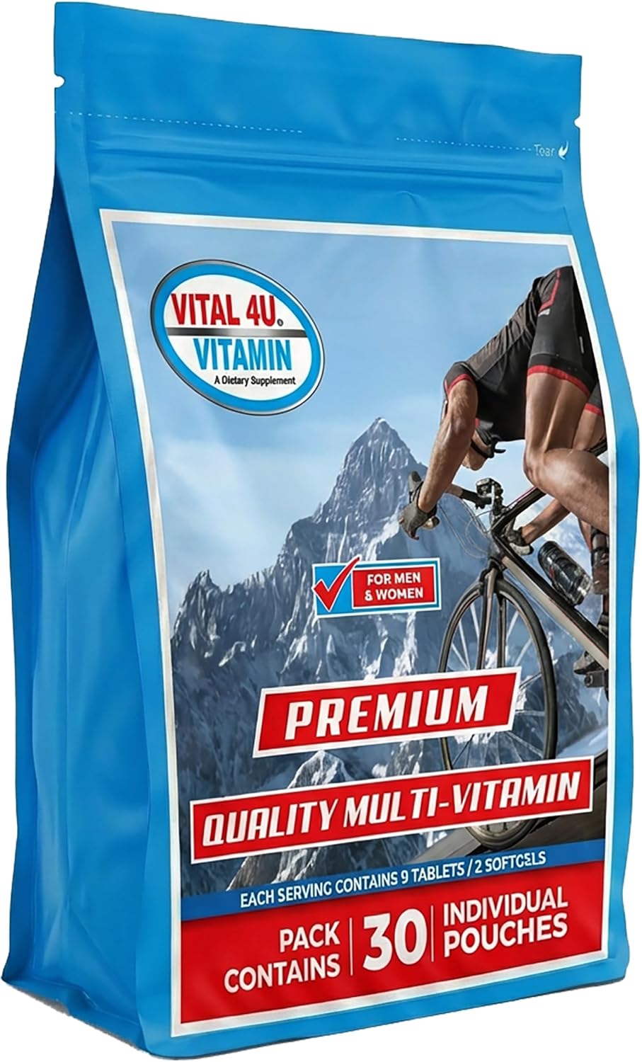 VITAL 4U Premium Daily Multivitamin for Men and Women - 30 Packets