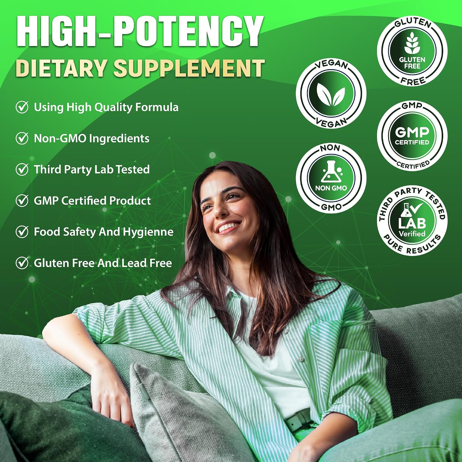 Cadane Citrus Bergamot Supplement | Heart & Immune System | Vegan, Non-GMO – 120 Cápsulas – 40 Días