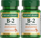 Nature's Bounty Vitamina B-2 100 mg, 100 Tabletas Recubiertas (Paquete de 5 de Ahorro)