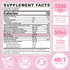 Myo-Inositol & D-Chiro Inositol Gummies 2000mg + 50mg, Ratio 40:1, con Omega-3 Vegano, D3, Magnesio Glicinato, Metilfolato + B12, Sin Azúcar, 120 uds
