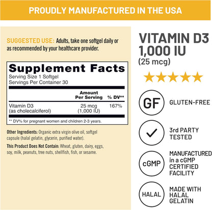 NatureWise Vitamina D3 1000 UI (25 mcg) – 30 – Mujeres embarazadas o en periodo de lactancia: Contribuye a cubrir – Image 7