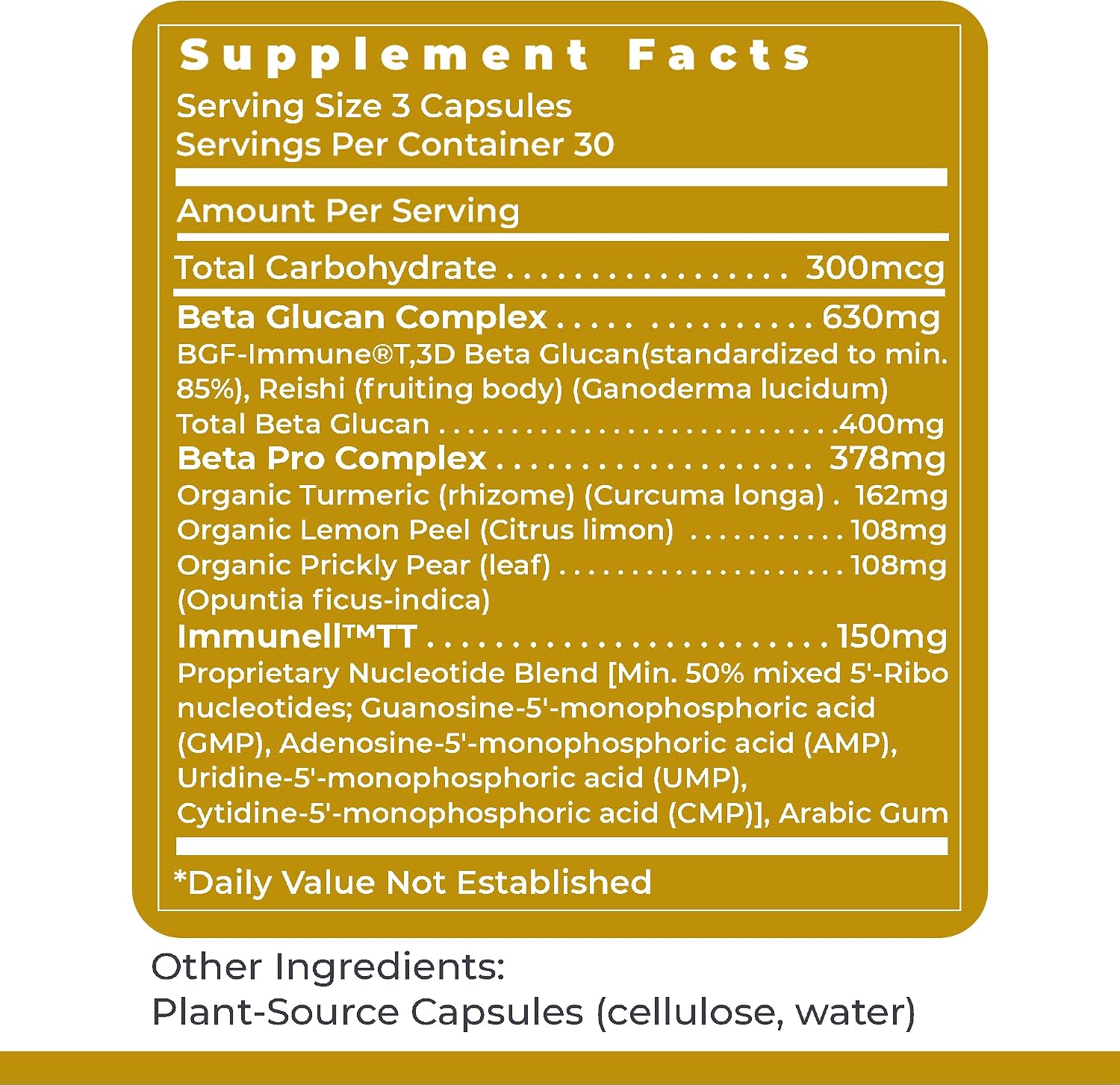 Premier Research Labs Nucleo Immune - Suplemento de Beta Glucano, Fitonutrientes, Tuna, Fibra - 90 Cápsulas