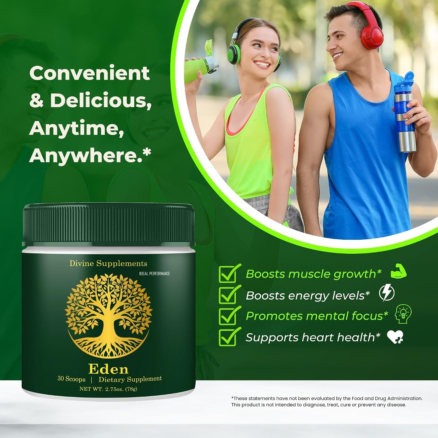 Eden Powder - Suplemento Energético Natural de Máxima Potencia - Pack de 5