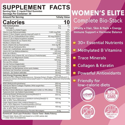 LILICARE Multivitamínico para Mujeres – Belleza integral: Con 2500 mcg de biotina, colágeno marino, queratina y – Image 2