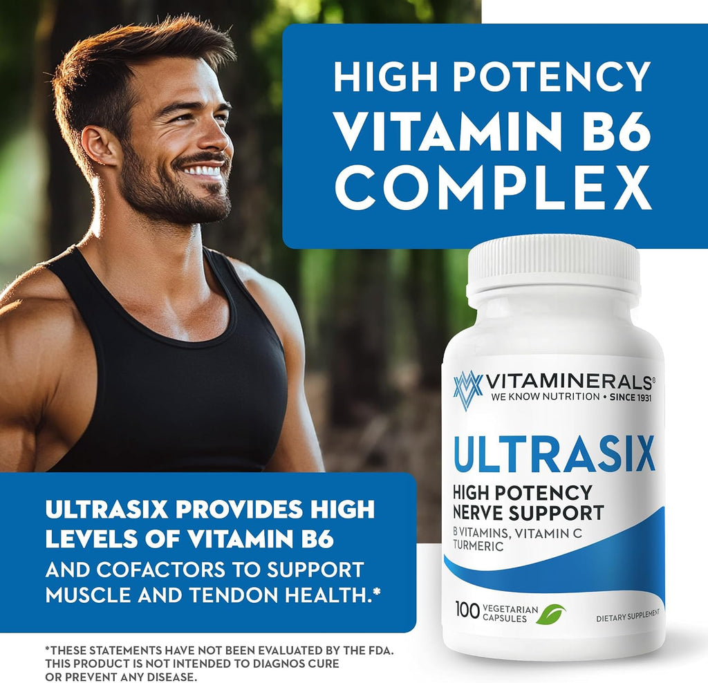 Vitaminerals 56 Ultrasix® Nervio | Energía | Apoyo Inmunológico | Vitaminas B | Cúrcuma | 100 Cápsulas Vegetales