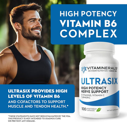 Vitaminerals 56 Ultrasix® Nervio | Energía | Apoyo Inmunológico | Vitaminas B | Cúrcuma | 100 Cápsulas Vegetales – Image 2