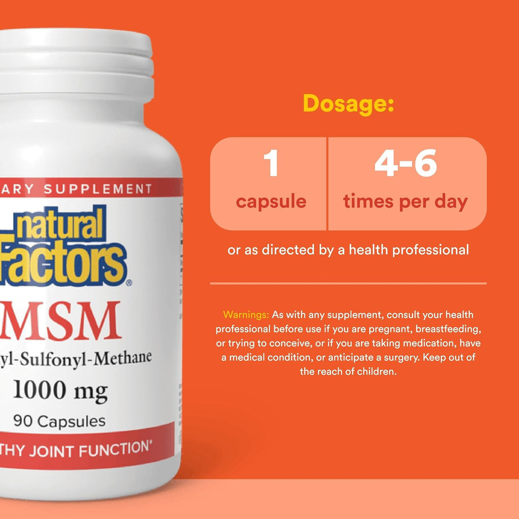 Natural Factors, MSM, Supports Joints, Hair, Skin & Nails, 90 Capsules