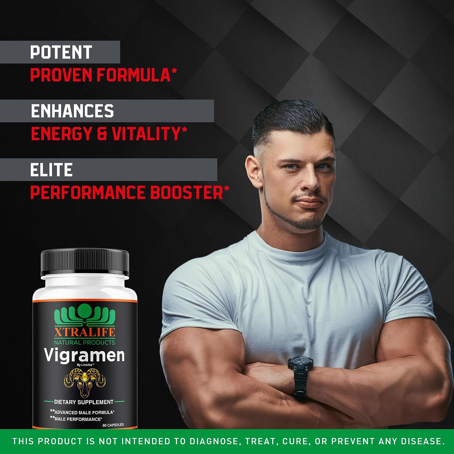Vigramen Pills for Men - Cápsulas Multivitamínicas Naturales, 60 Unidades