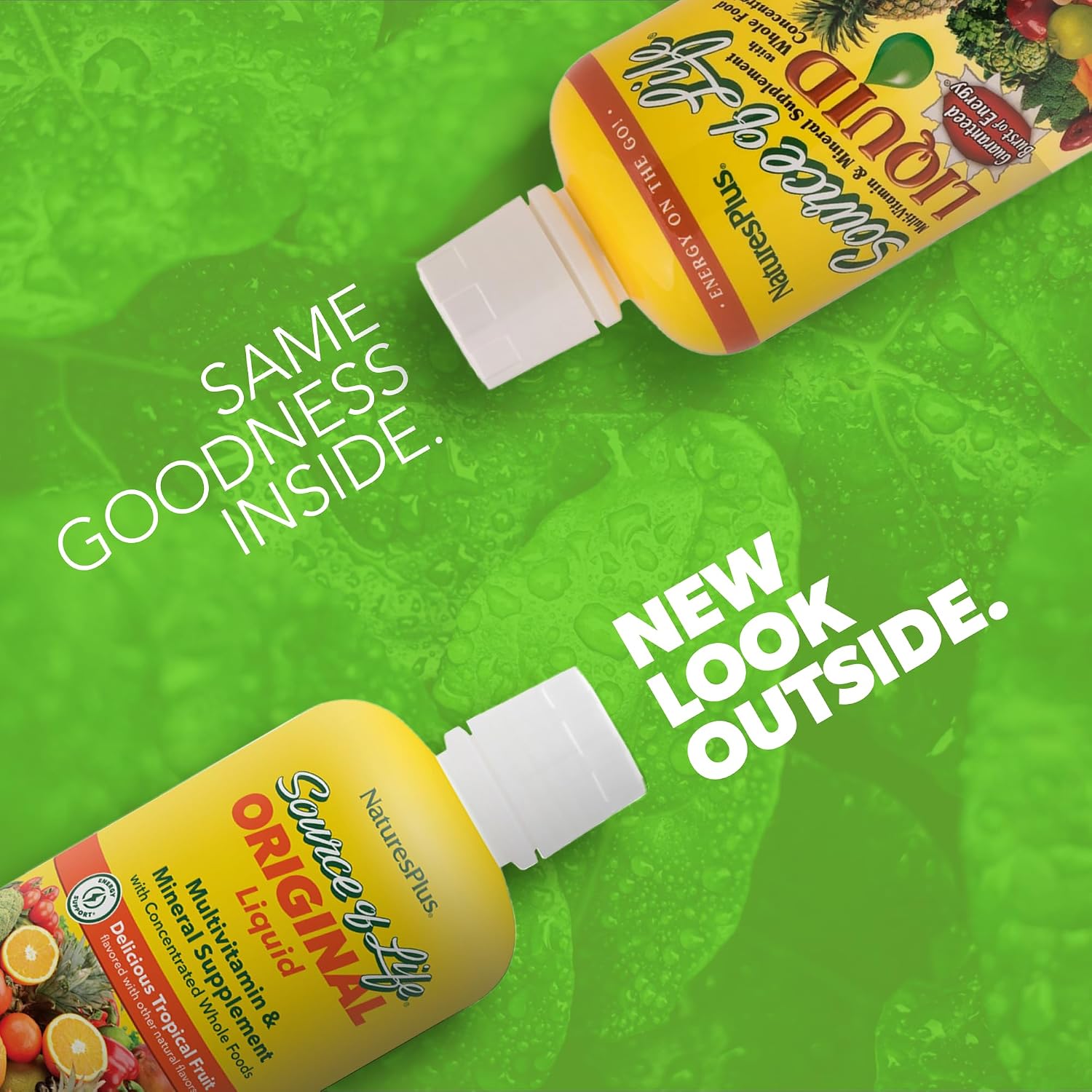 NaturesPlus Source of Life Liquid, Tropical Fruit - 30 fl oz (Pack de 2) - Suplemento Multivitamínico y Mineral