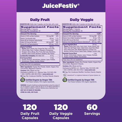 Natrol JuiceFestiv Frutas y Verduras - 120 – Probióticos y enzimas digestivas: incluyen lactobacillus y amilasa, – Image 4