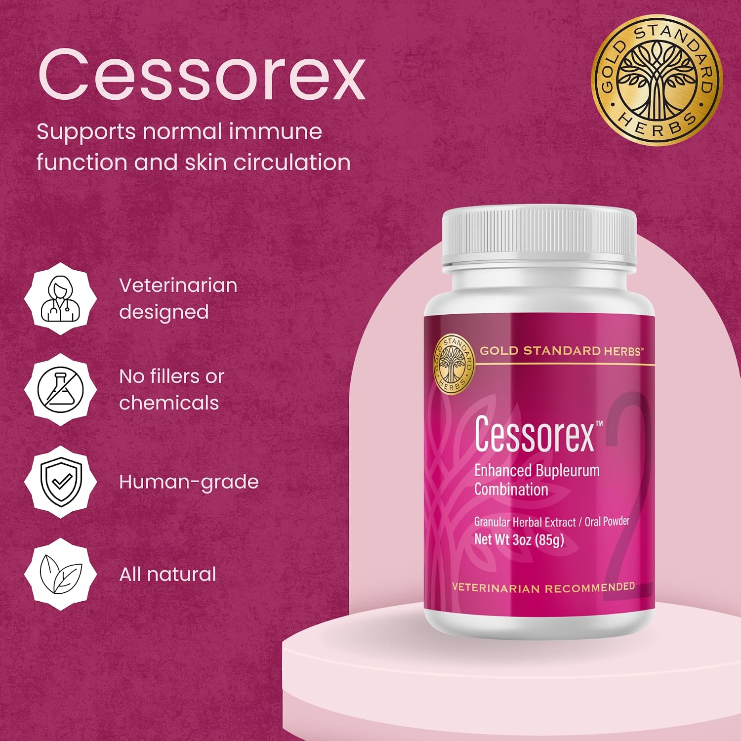 Cessorex Complemento para Alergias y Salud de la Piel para Perros - Polvo de 85g